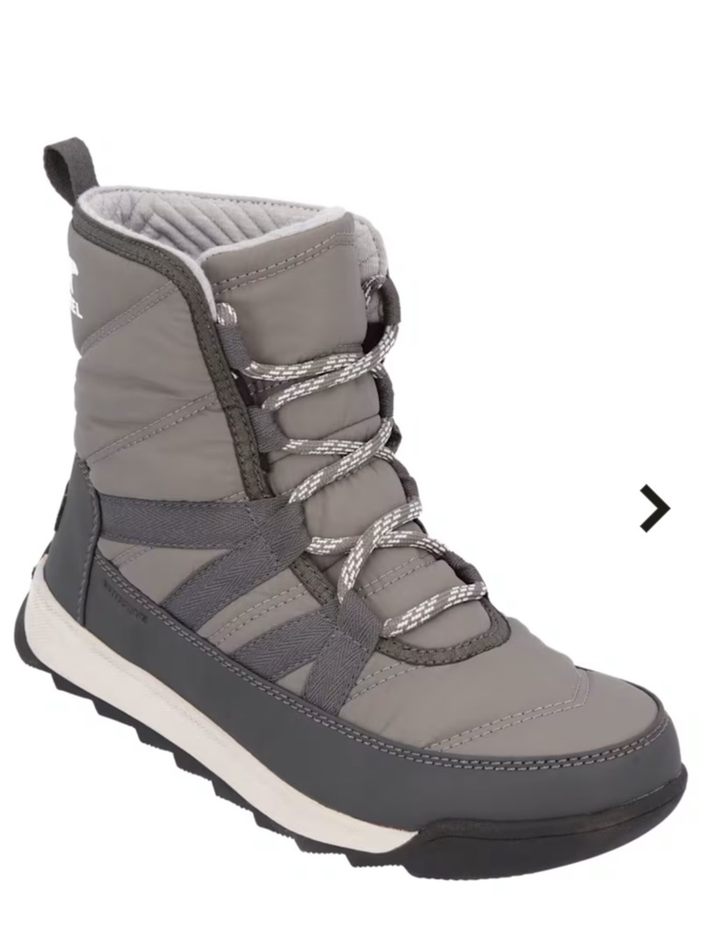 Sorel Gray Quilted Lace-Up Women's Winter Boot